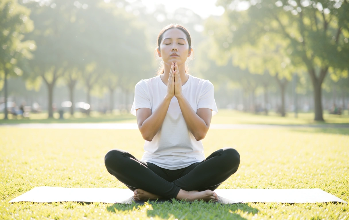 Practicing breathing techniques for concentration